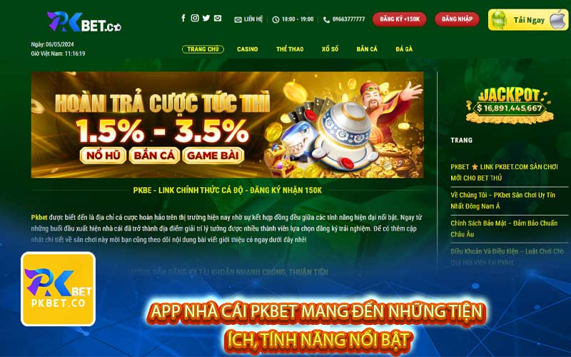 App nhà cái Pkbet mang đến những tiện
 ích, tính năng nổi bật